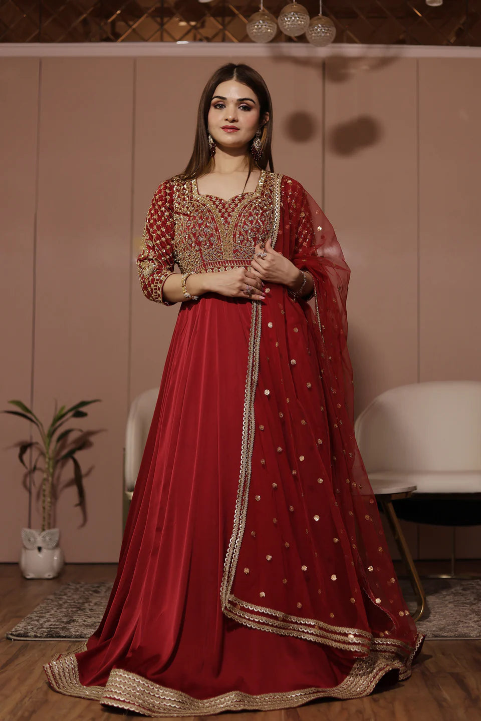 Red Anarkali Suit
