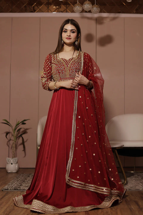Red Anarkali Suit
