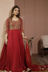 Red Anarkali Suit