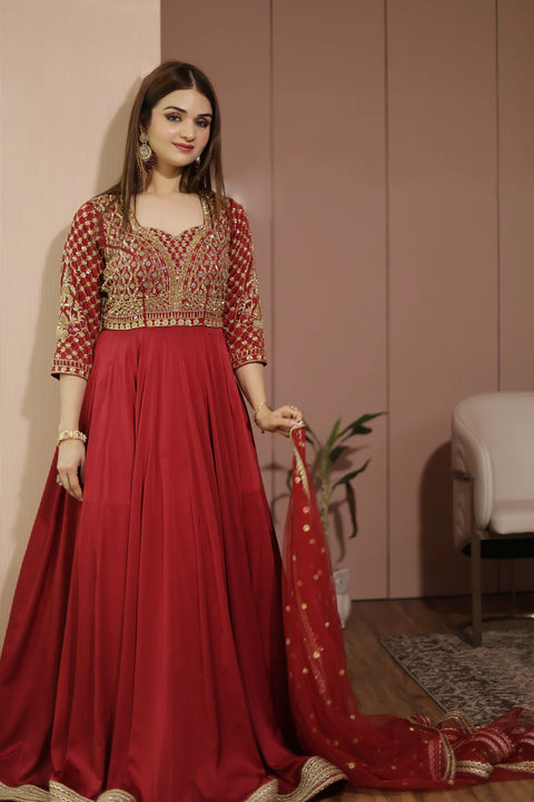 Red Anarkali Suit