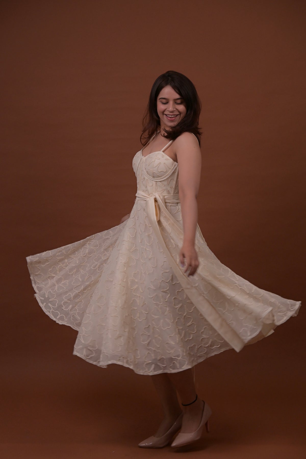 White Petal Corset Dress