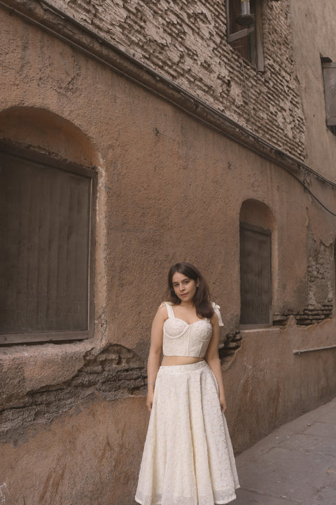 White Petal Corset Top
