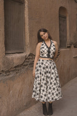 Black Cross Long Skirt