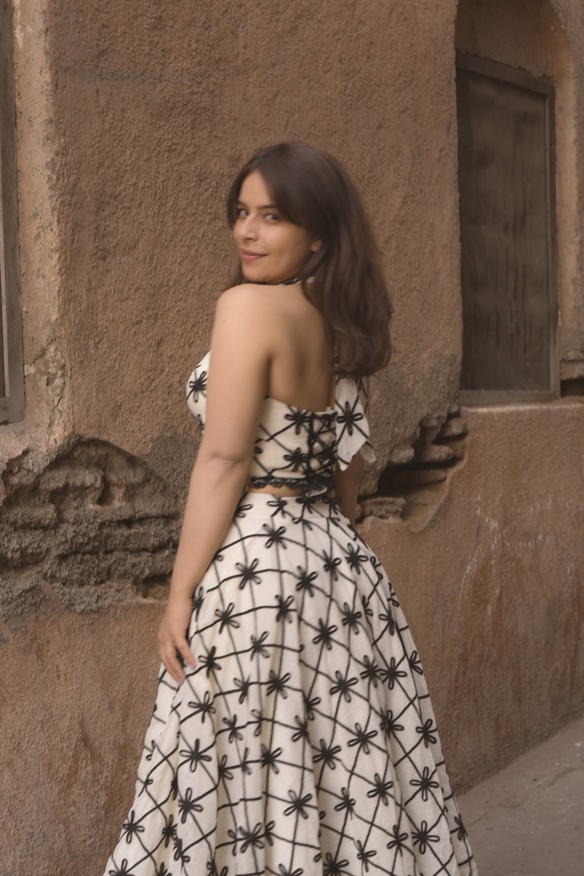 Black Cross Long Skirt