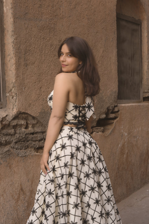 Black Cross Long Skirt