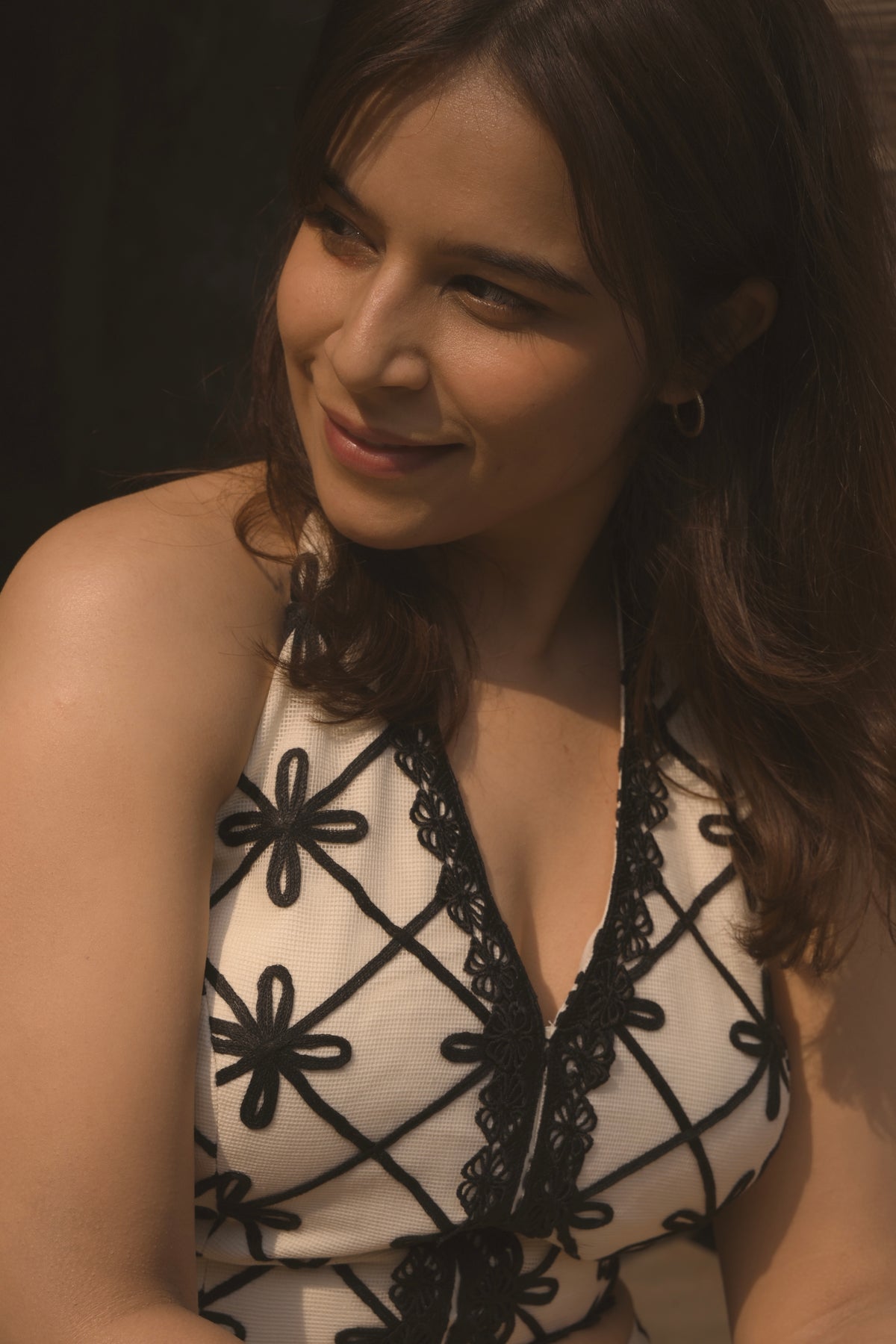 Black Cross Halter Neck Topn