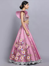 Cameo Pink Handpainted Lehenga Set
