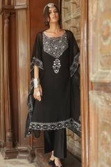 Black Bandhani Kaftan Set