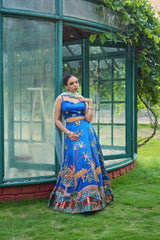 Sapphire Safari Hand-Embroidered Lehenga Set
