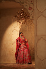 Maroon Embroidered Lehenga Set