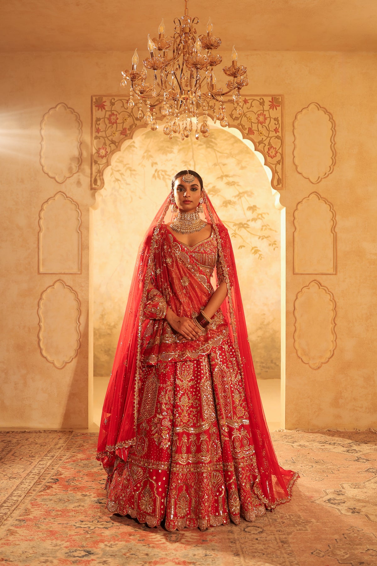 Maroon Embroidered Lehenga Set