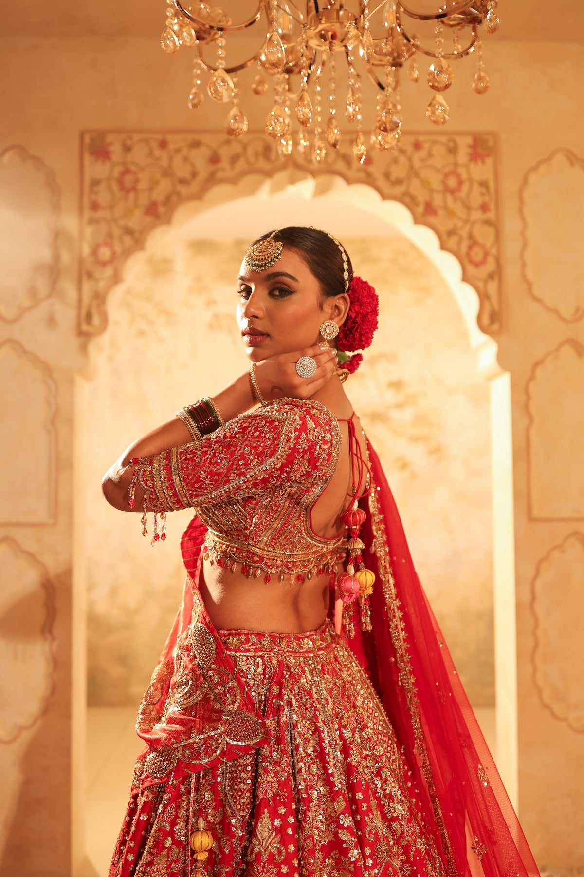 Maroon Embroidered Lehenga Set