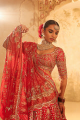 Maroon Embroidered Lehenga Set