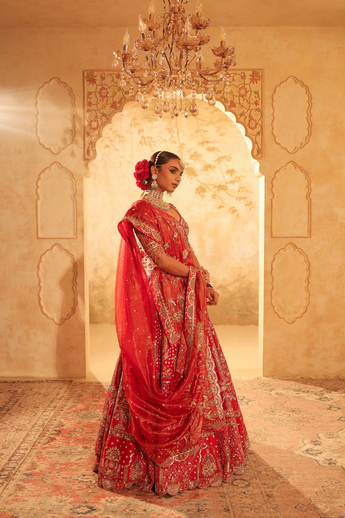 Maroon Embroidered Lehenga Set