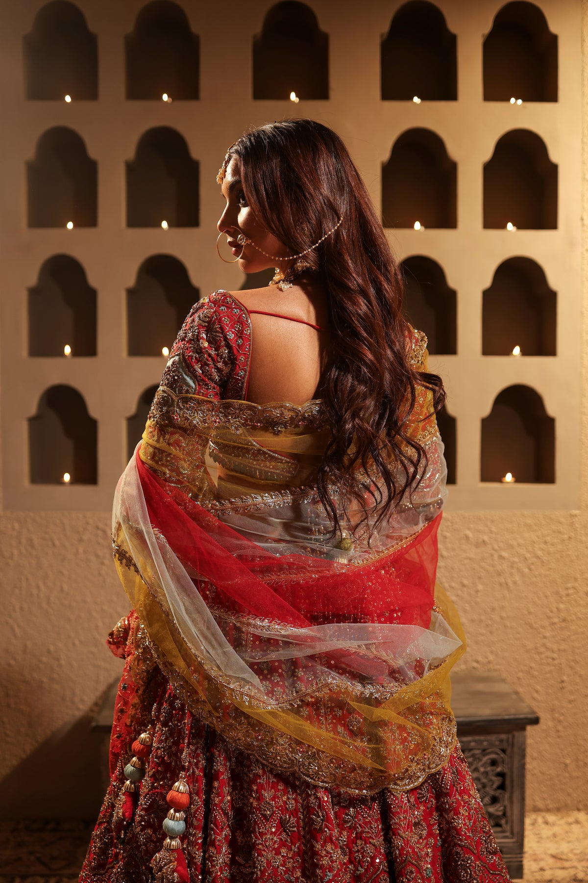Maroon Embroidered Lehenga Set