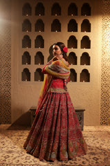 Maroon Embroidered Lehenga Set