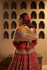Maroon Embroidered Lehenga Set