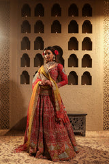 Maroon Embroidered Lehenga Set