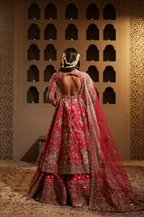 Fuchsia Embroidered Lehenga With Anarkali Kurta set