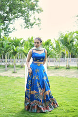 Sapphire Safari Hand-Embroidered Lehenga Set