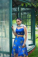 Sapphire Safari Hand-Embroidered Lehenga Set