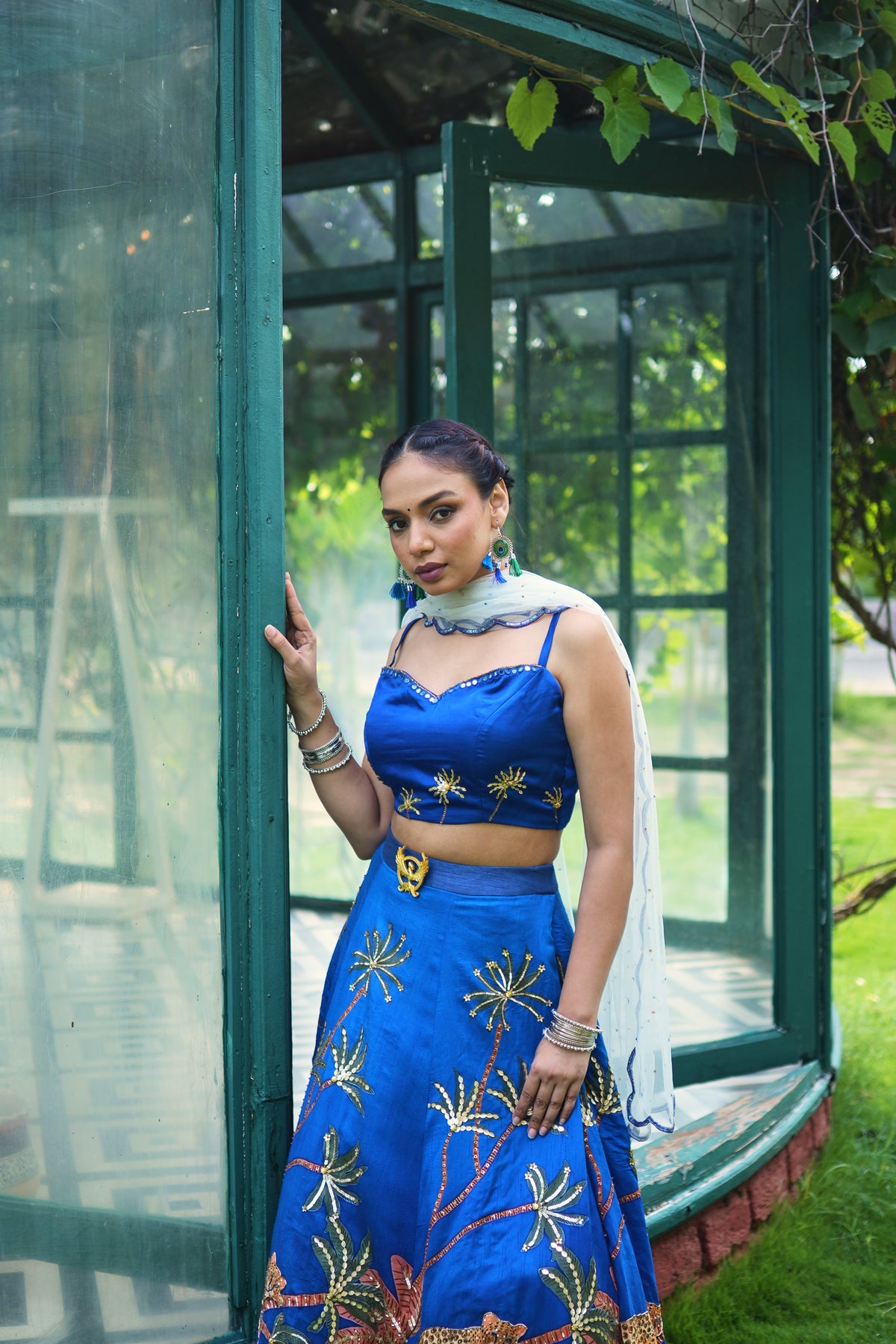 Sapphire Safari Hand-Embroidered Lehenga Set