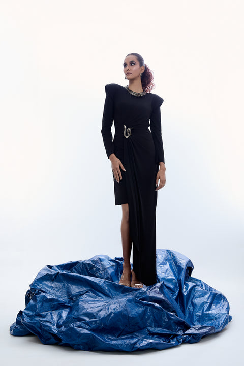 Padded Shoulder Coin Dress