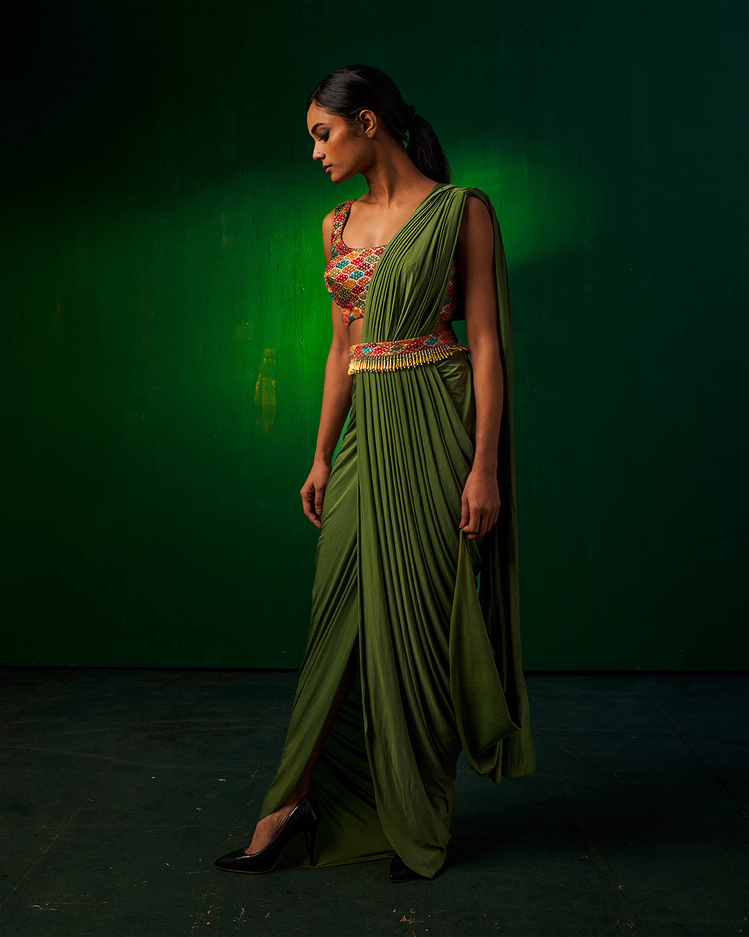Misakee Drape Saree With Georgette Blouse