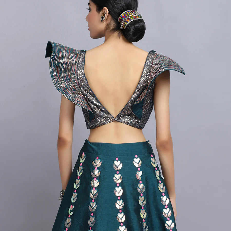 Kashmeera Shah In Modern Baraat Handpainted Lehenga Set