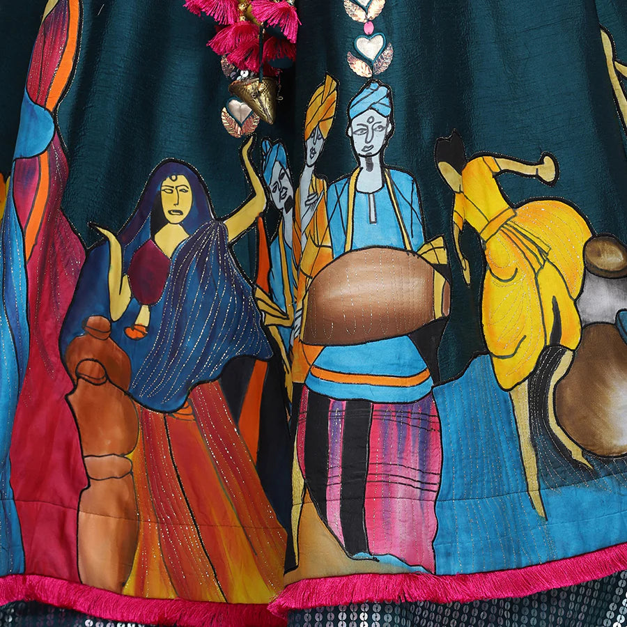 Kashmeera Shah In Modern Baraat Handpainted Lehenga Set