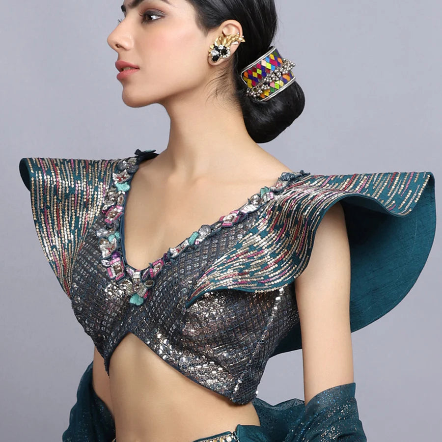 Kashmeera Shah In Modern Baraat Handpainted Lehenga Set