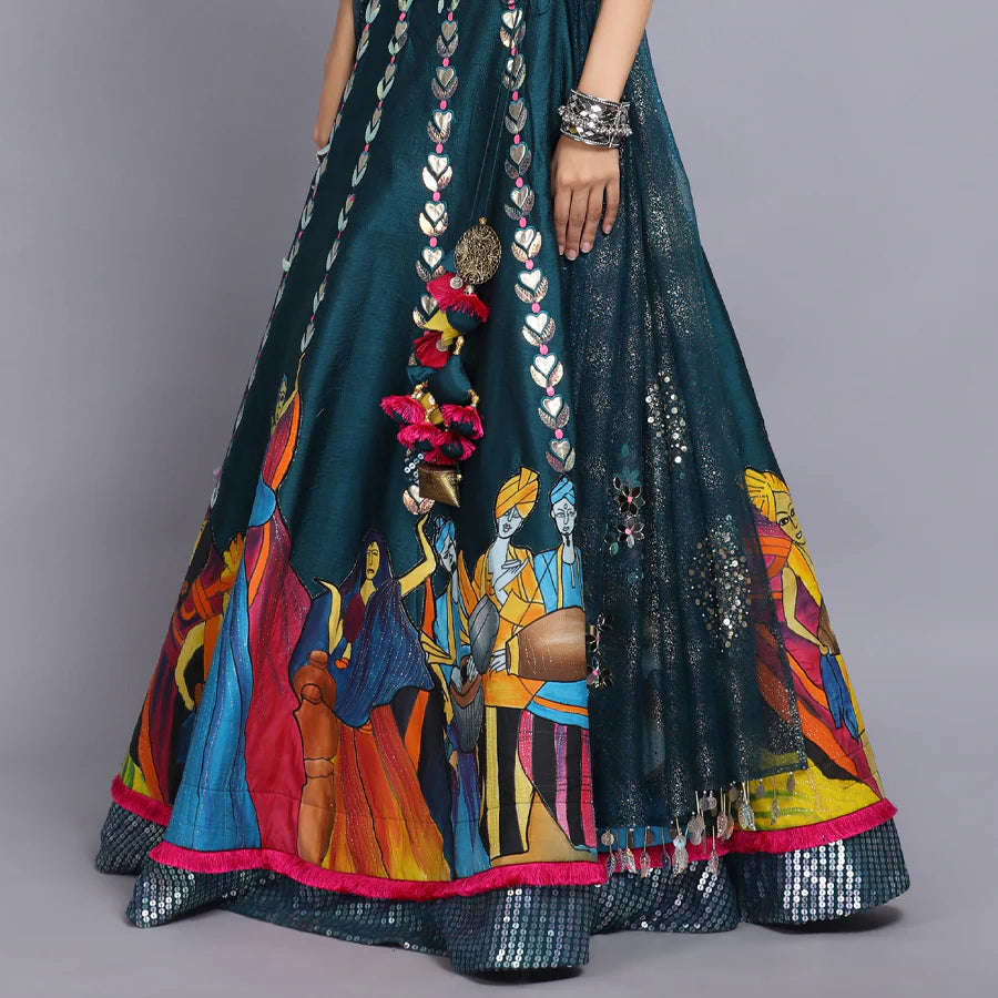Kashmeera Shah In Modern Baraat Handpainted Lehenga Set