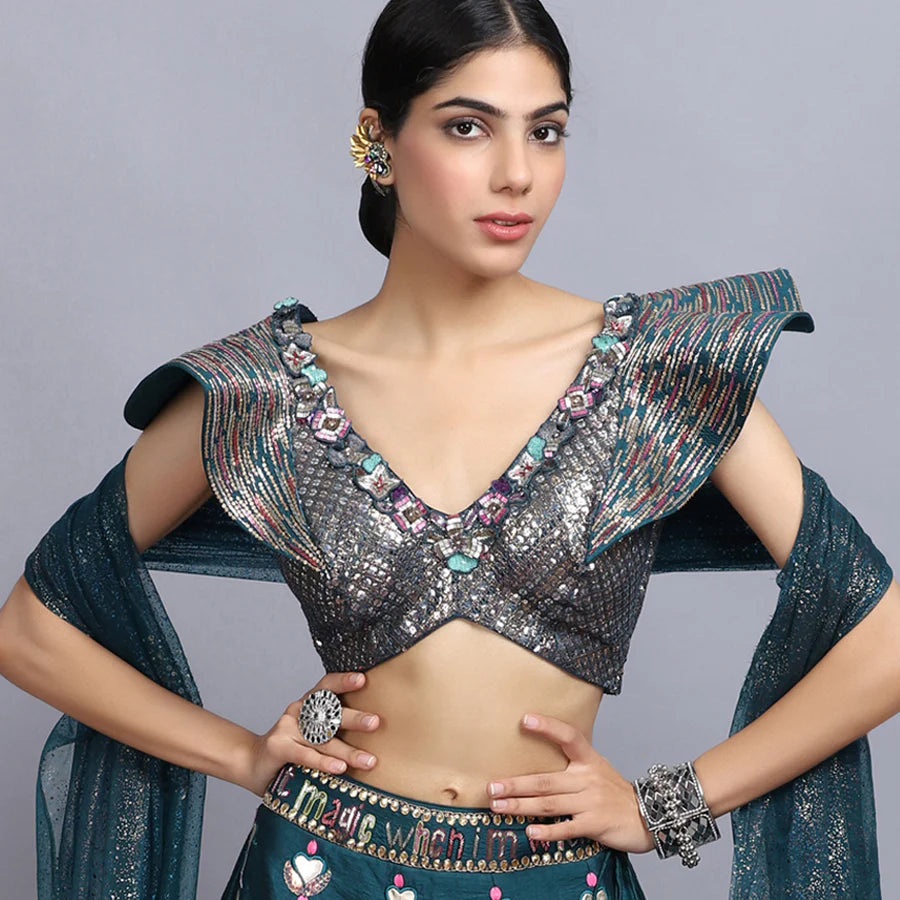 Kashmeera Shah In Modern Baraat Handpainted Lehenga Set