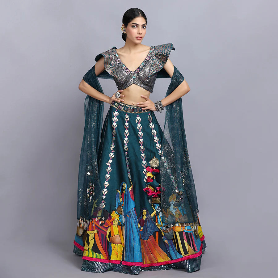 Kashmeera Shah In Modern Baraat Handpainted Lehenga Set