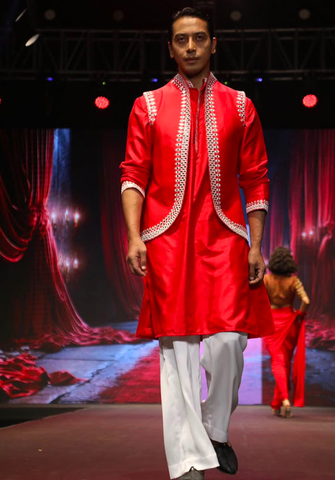 Crimson Royale Kurta Set