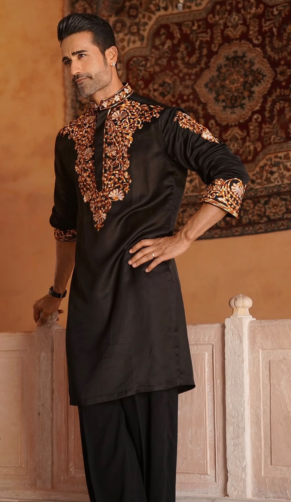 Royal Onyx Embroidered Kurta Set