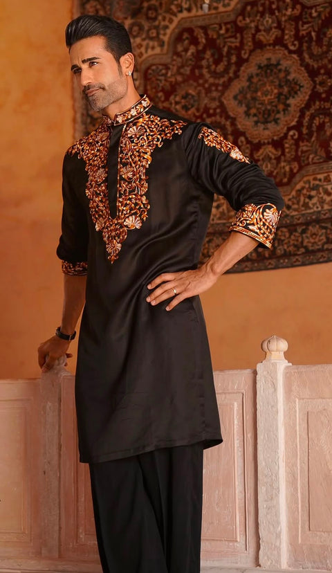 Royal Onyx Embroidered Kurta Set
