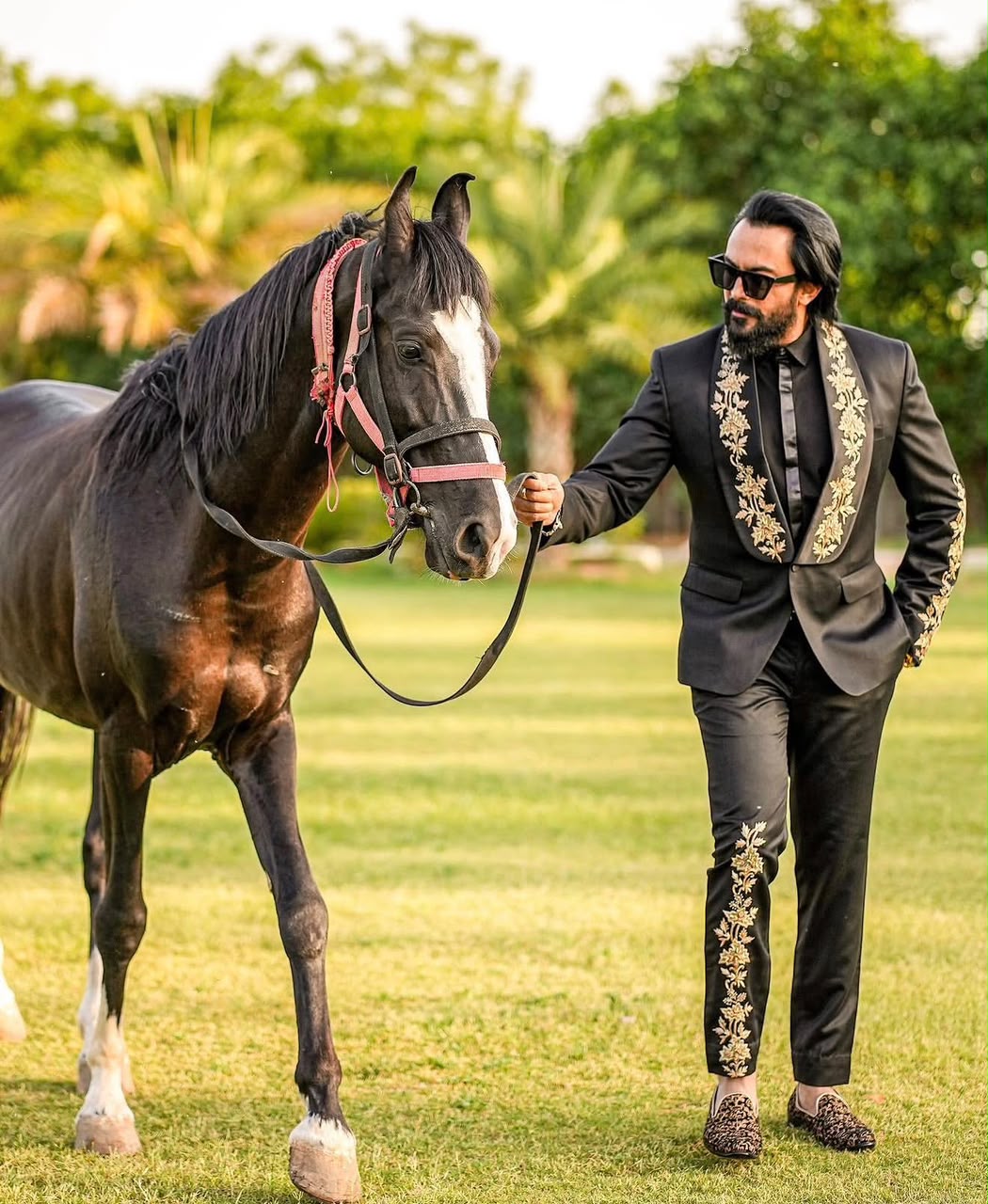 The Black Sovereign Embroidered Tuxedo Set