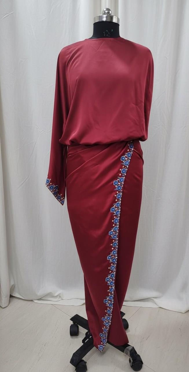 Crimson Elan Drape Dress