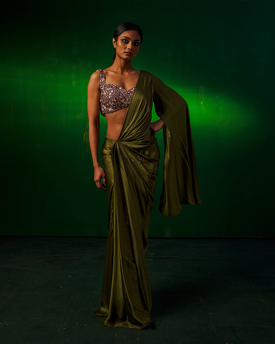 Pia Sequin Blouse With Bamberg Silk Saree