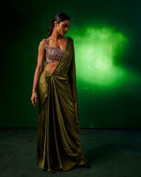 Pia Sequin Blouse With Bamberg Silk Saree