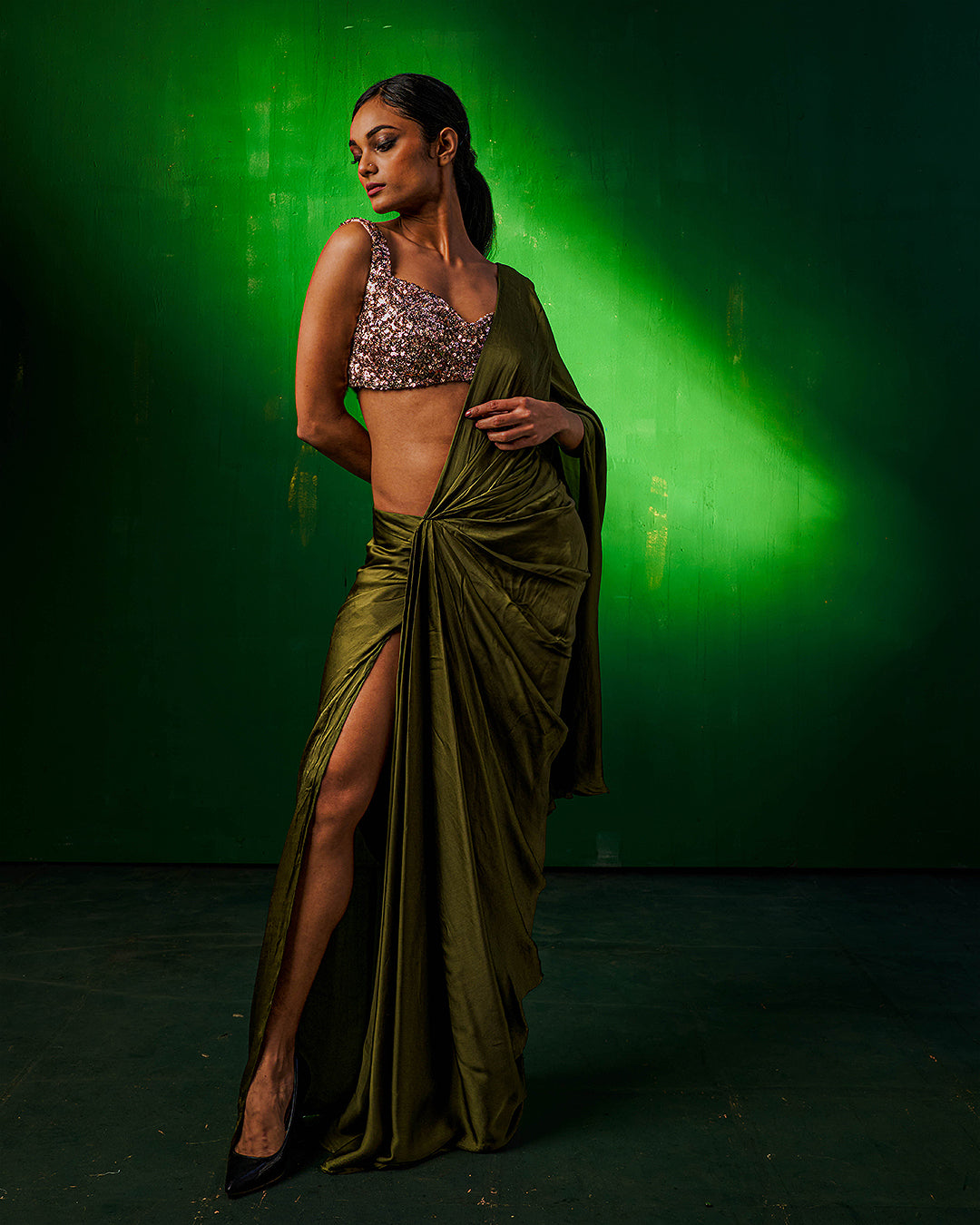 Pia Sequin Blouse With Bamberg Silk Saree