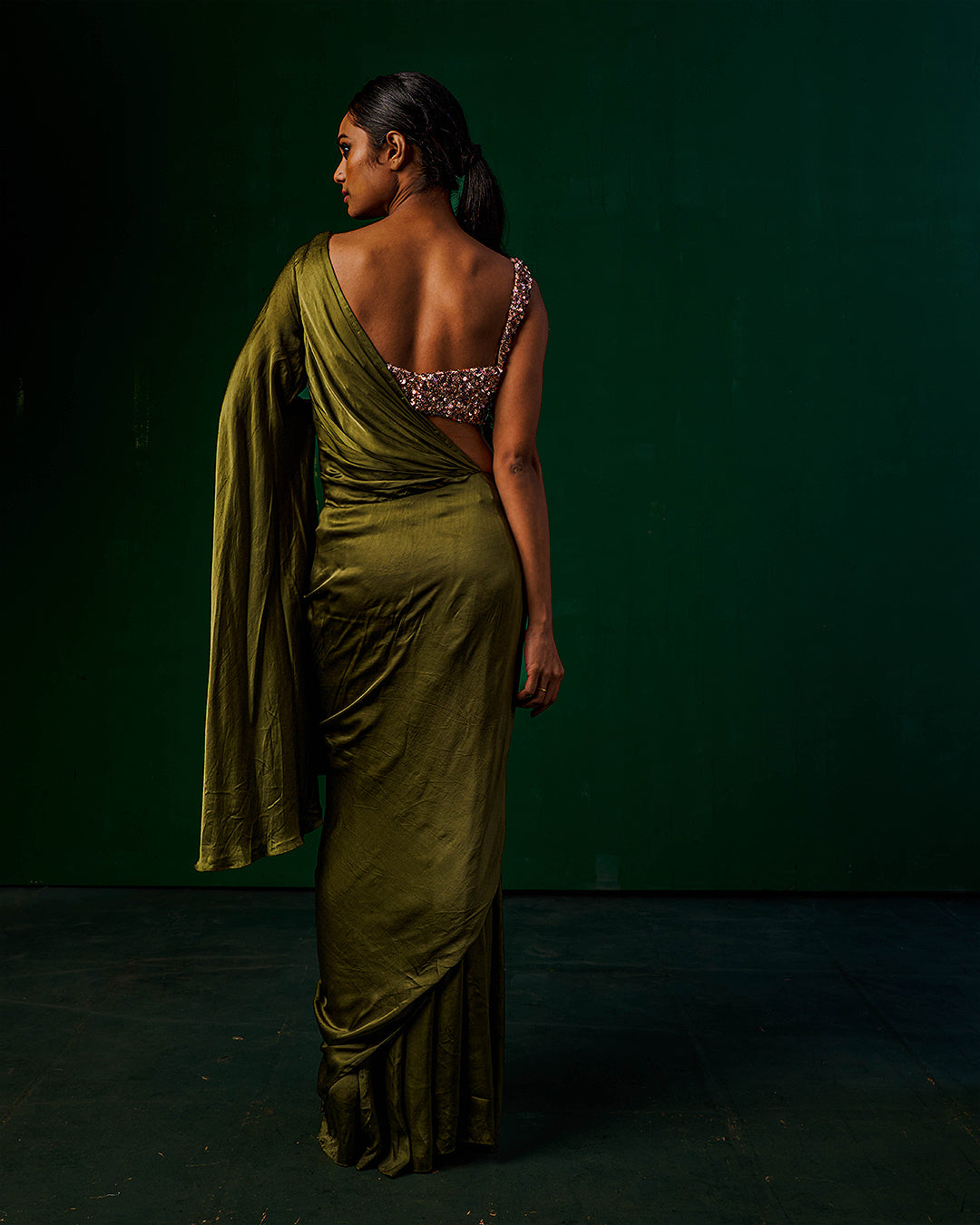 Pia Sequin Blouse With Bamberg Silk Saree