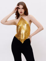 Backless Gold Bling Top