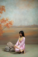 Pink Kashmiri Embroidery Cotton Silk Kurta Set (2 Pcs)