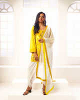 Lysa Velvet Kurta with Dhoti Pants & Chinnon Dupatta