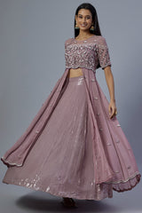 Blush Pink Embroidered Anarkali Set
