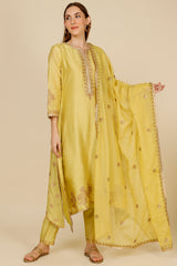 Lime Gota Embroidered Kurta Set