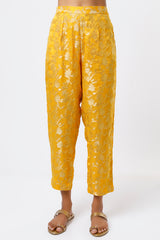 Mustard Embroidered Anarkali Set