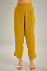Yellow Georgette Sequins Hand Embroidered Kaftan Set